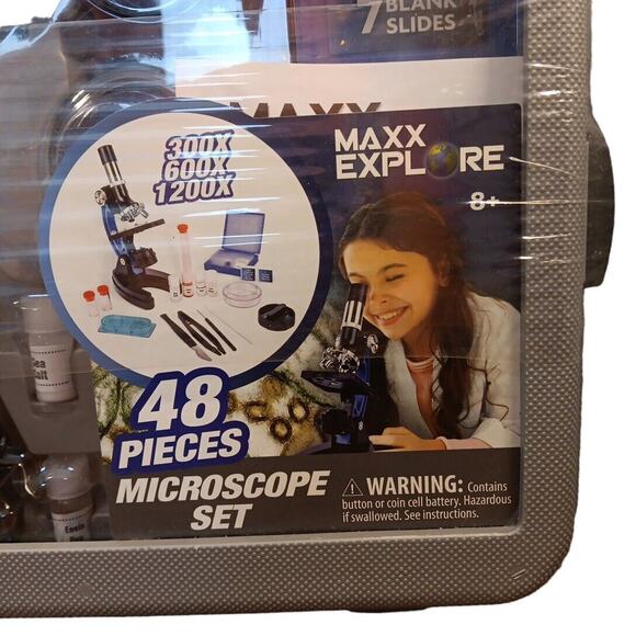NEW Maxx Explore 48 Piece Children's Microscope Set Kit Carrying Case Ages 8+ - Picture 3 of 8